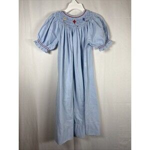 Cupcake Original Blue Smocked Gingham Dress Size 6 Preowned